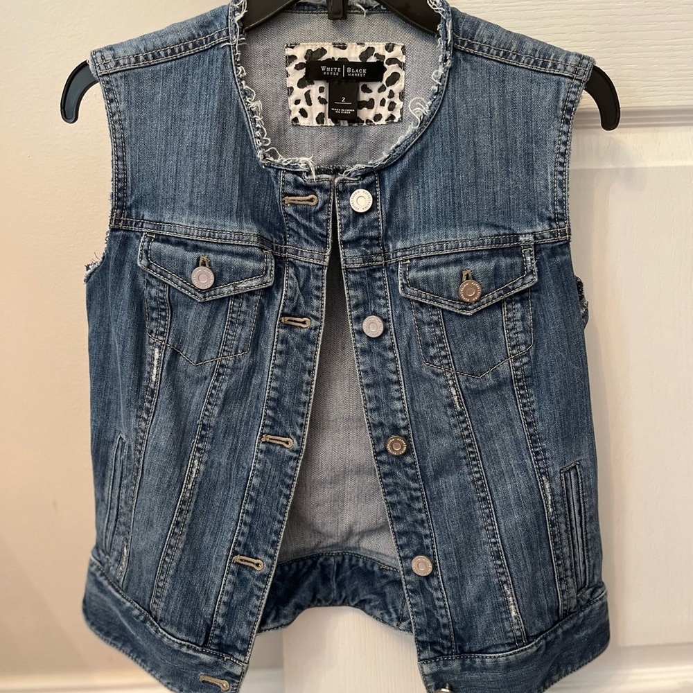 White House Black Market denim vest